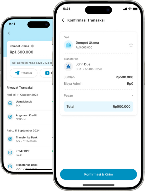 Transfer dan konfirmasi transaksi BPRKu.id
